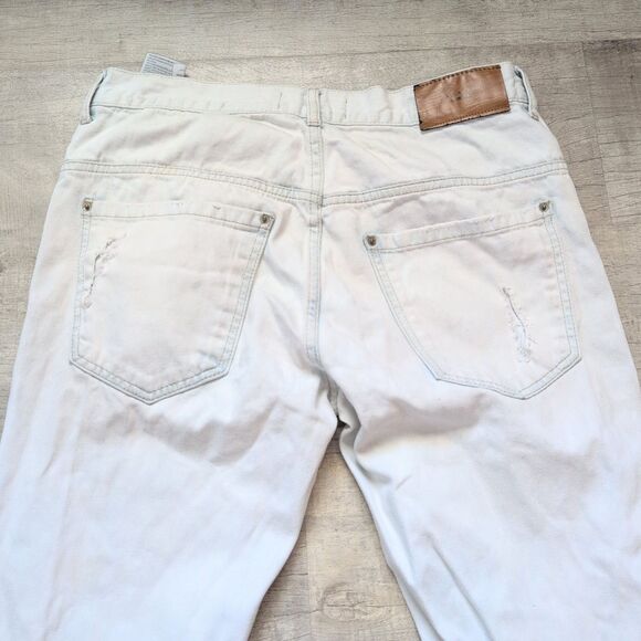 Zara Man Men's Pants White Jeans Distressed Size 32 - Picture 7 of 7